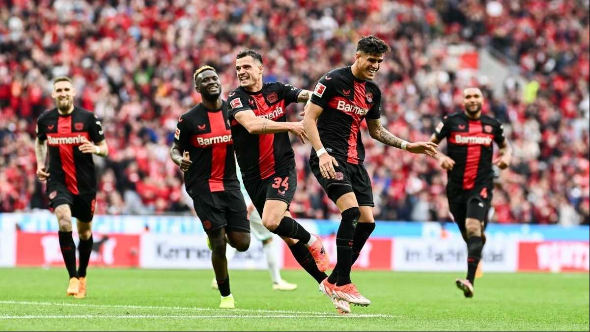 Los jugadores del Bayer Leverkusen celebran un gol